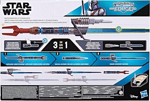 Miniatura 7 de STAR WARS Set de forja de sables de luz Ultimate Mandalorian Masterworks, sable de luz electrónico oficialmente licenciado, juguetes para niños y