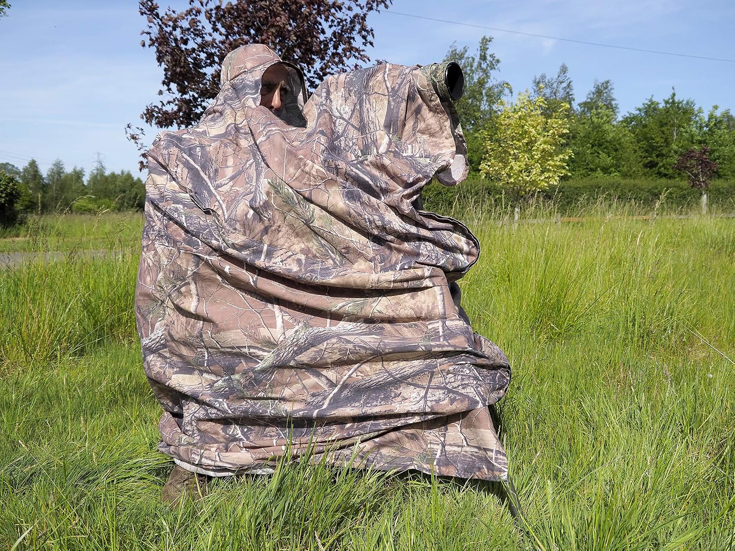 wildlifephotographyshop Wildlife Watching Hide for Birdwatching or Hunting Lightweight Camouflage Photography Bag in Leaf Pattern Camouflage Polycotton Material - Image 3