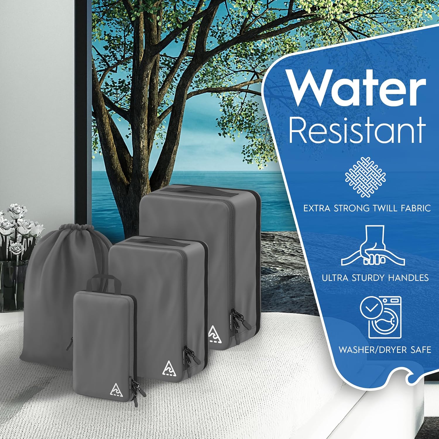 4-Piece Luxury Compression Packing Cubes & Bags for Travel – Maximize Space in Luggage with HybridMax Double-Capacity Design, 50 Luggage Tags, Patented Suitcase Organizer Bags, Lifetime Satisfaction - Image 5