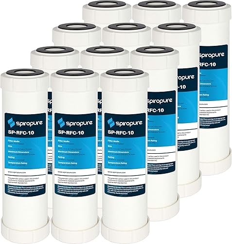 SpiroPure - Cartucho de filtro de agua de carbono para Pentek RFC-93 155063-43 SDP-2510 de 10 x 2,5 de 25 micrones de flujo radial de carbono