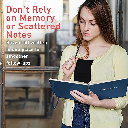 Miniatura 5 de S&O - Cuaderno de reuniones grande para el trabajo, organizador profesional, diario de notas corporativas y de conferencias, bloc de notas de