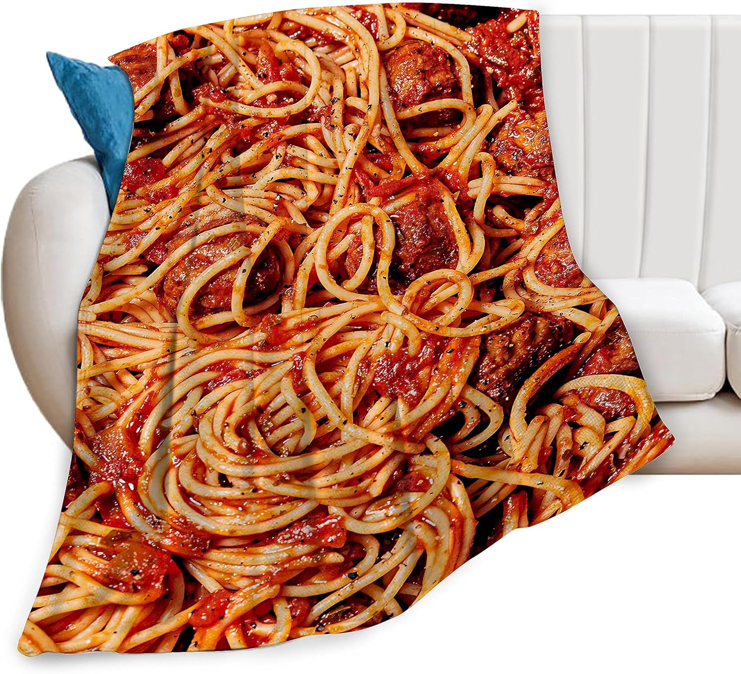 Tomato Spaghetti Blanket Soft Warm Cozy Italian Pasta Throw Blankets for Boys Girls