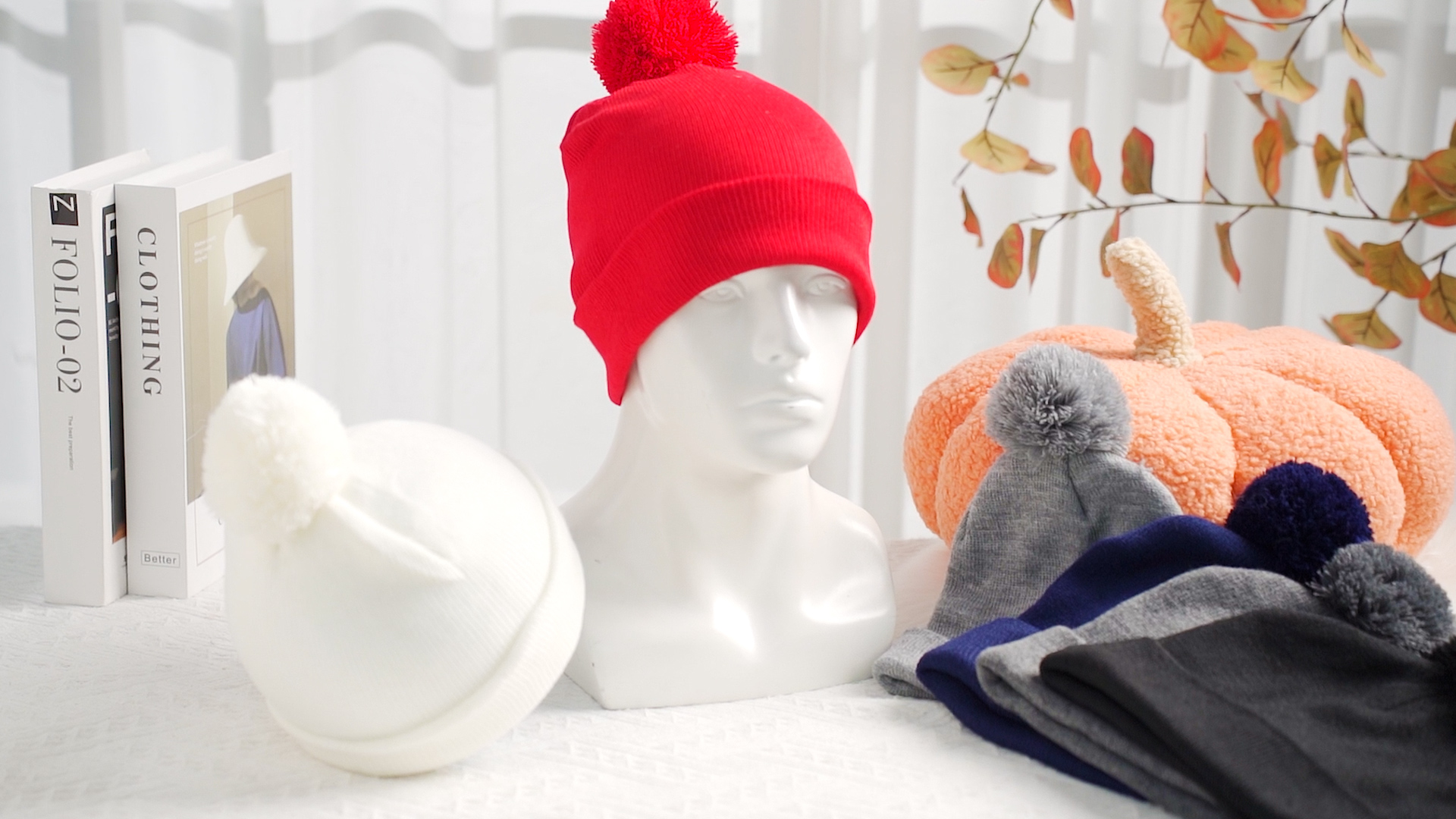 Women\'s Acrylic Knit Beanie Pom-Pom Cuffed Rib Warm Winter Accessory Murdoch main image 4