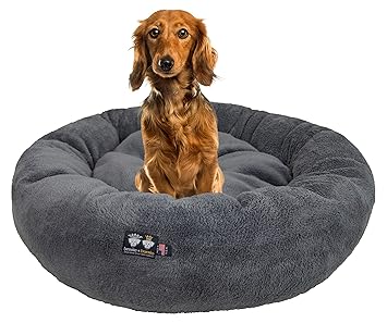 BESSIE AND BARNIE Ultra Plush Deluxe Comfort Pet Dog & Cat Grey Snuggle Bed (Multiple Sizes) - Machine Washable, Reversible, Durable Soft Fabrics