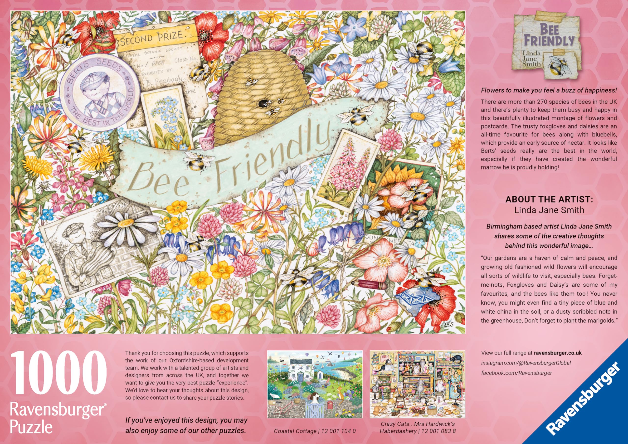 Ravensburger 1000 Piece Puzzle – Bees Expert Level Puzzle For Ages 14+, Finished Size 27.5" X 19.5"