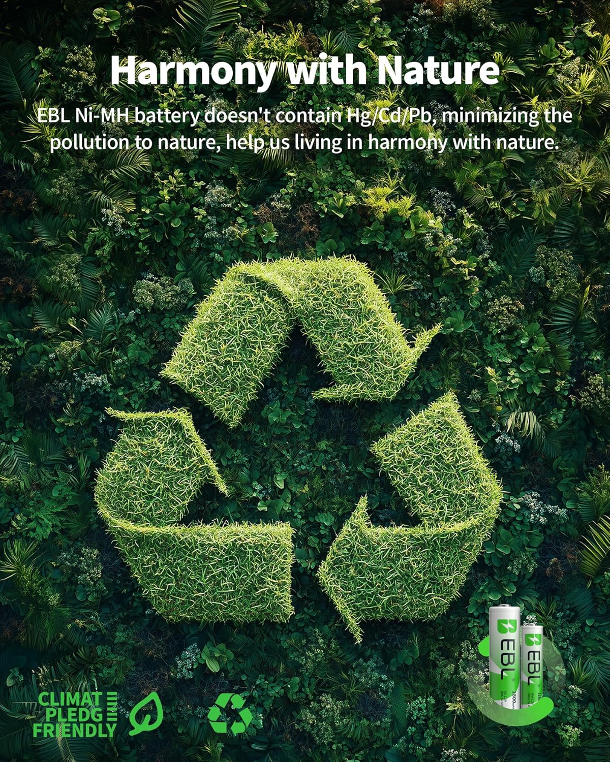 EBL 24 Sets AA AAA Batteries Combo with 12-Pack AA 2800mAh & 12-Pack AAA 1100mAh 1.2V Rechargeable Batteries