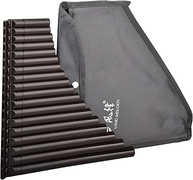18 Pipes Eco-friendly Resin C tone Pan Flute for Beginner, Easy Learning (Dark Brown)…