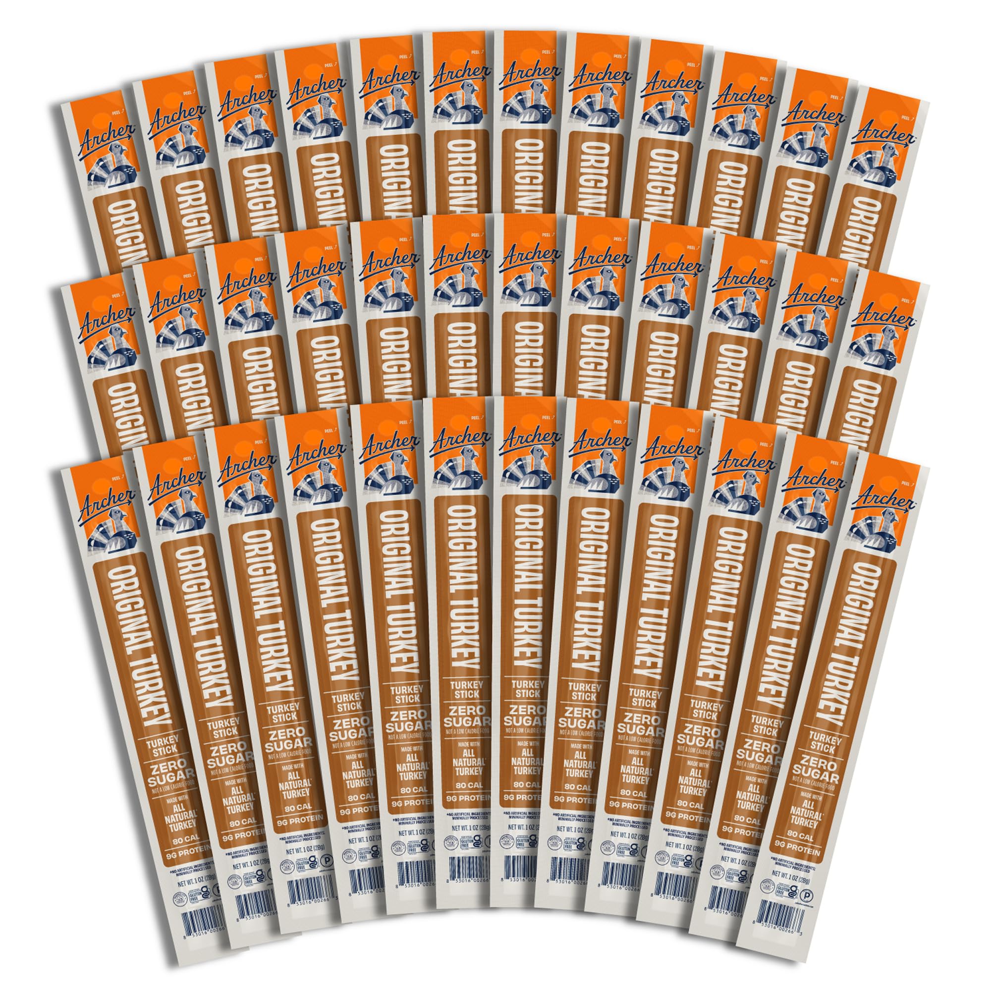 Country Archer Turkey Jerky Sticks - All Natural Turkey Sticks, Protein Snack, Jerky for People, Meat Snack, Gluten Free, Keto, Rosemary Flavor - 1 oz (Pack of 36)