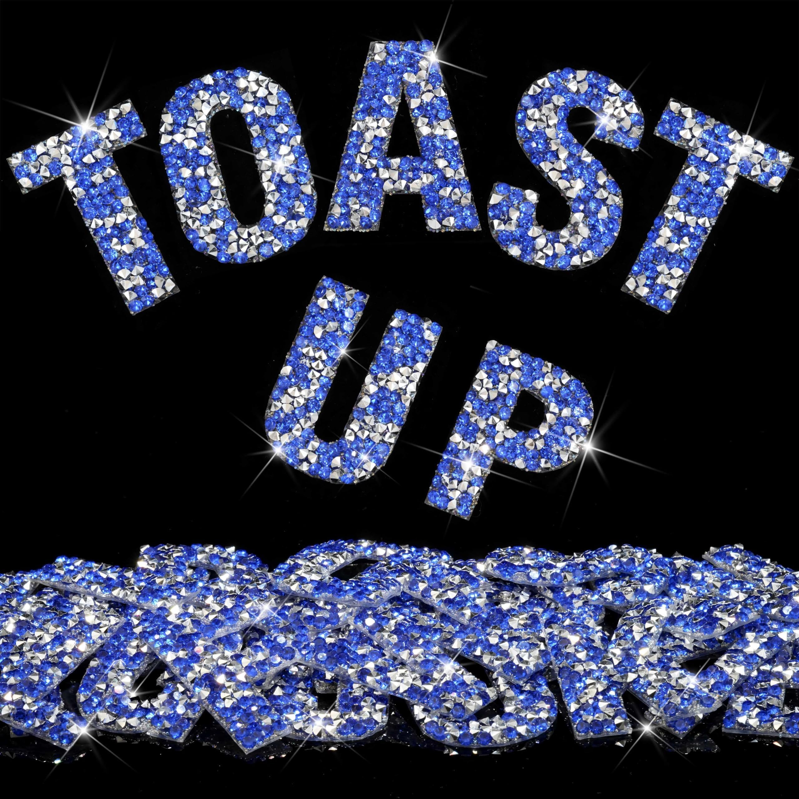 Locacrystal 34Pcs Bling Resin Rhinestone Alphabet Letter Stickers A-Z Letters DIY Sticker Self-Adhesive Iron-On Crystal Word Stickers for Cars Arts