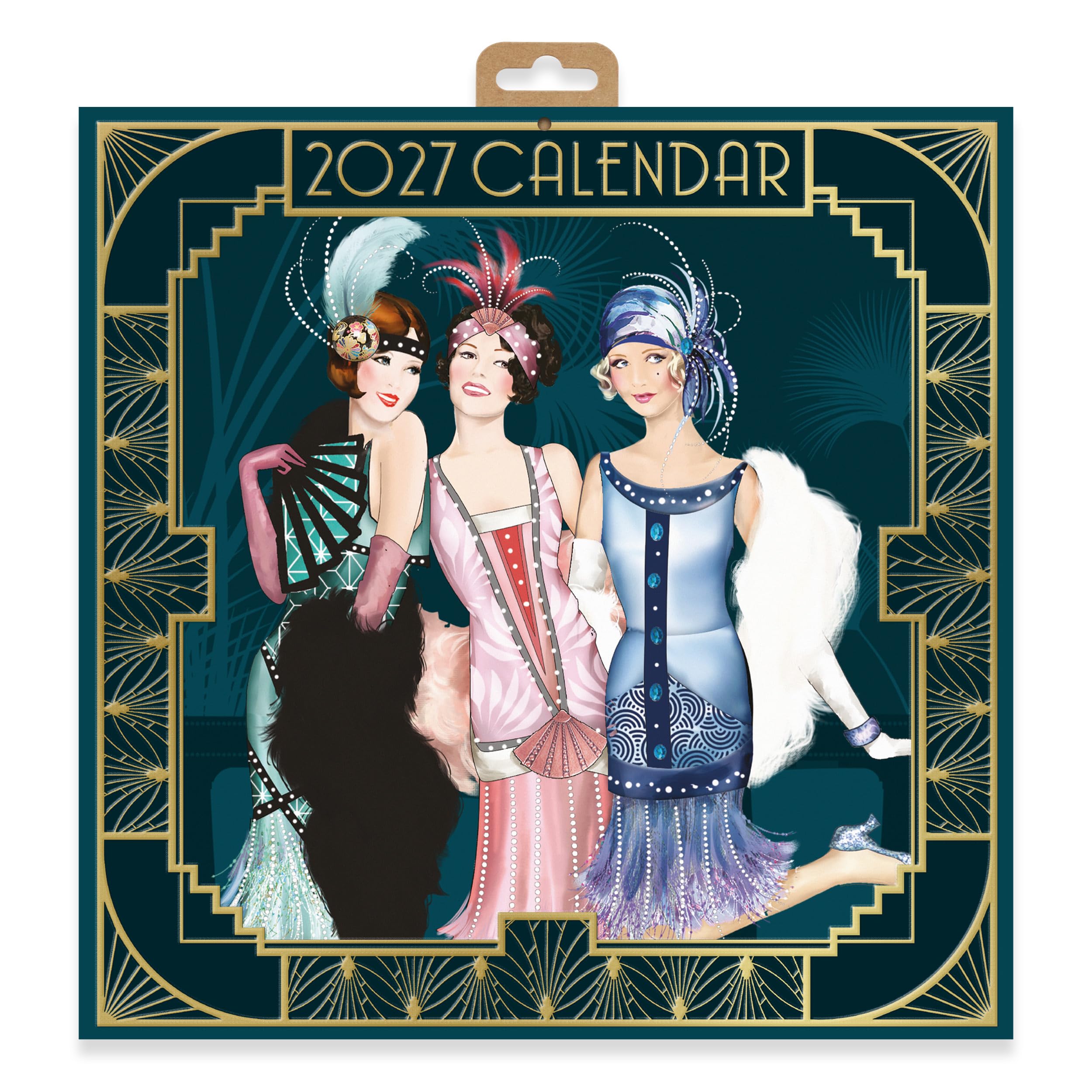 Claire Coxon Art Deco 2027 Square Wall Calendar | Monthly Planner Featuring Original Art Deco Illustrations | Elegant Decorative Calendar