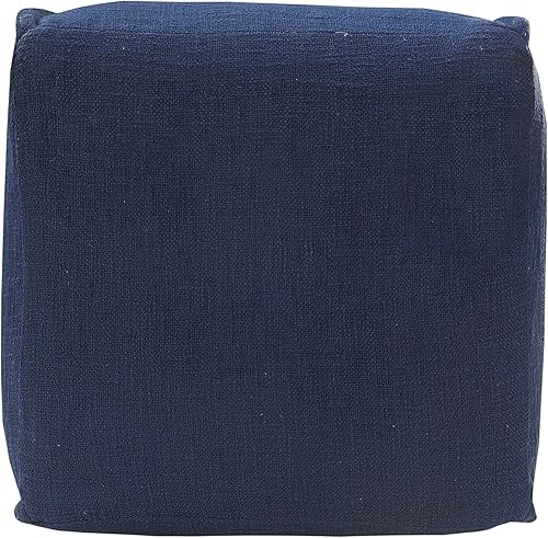 Miniatura 78 de L.R. Resources Inc LR Home Puf otomano de transición de poliéster gris/marfil para decoración del hogar | Reposapiés hecho a mano para decoración de