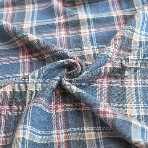 Miniatura 4 de Dubinik Flannel Shirt for Men Casual Button Down Work Soft All Cotton Lightweight Flannel Mens Plaid Shirts Long Sleeve
