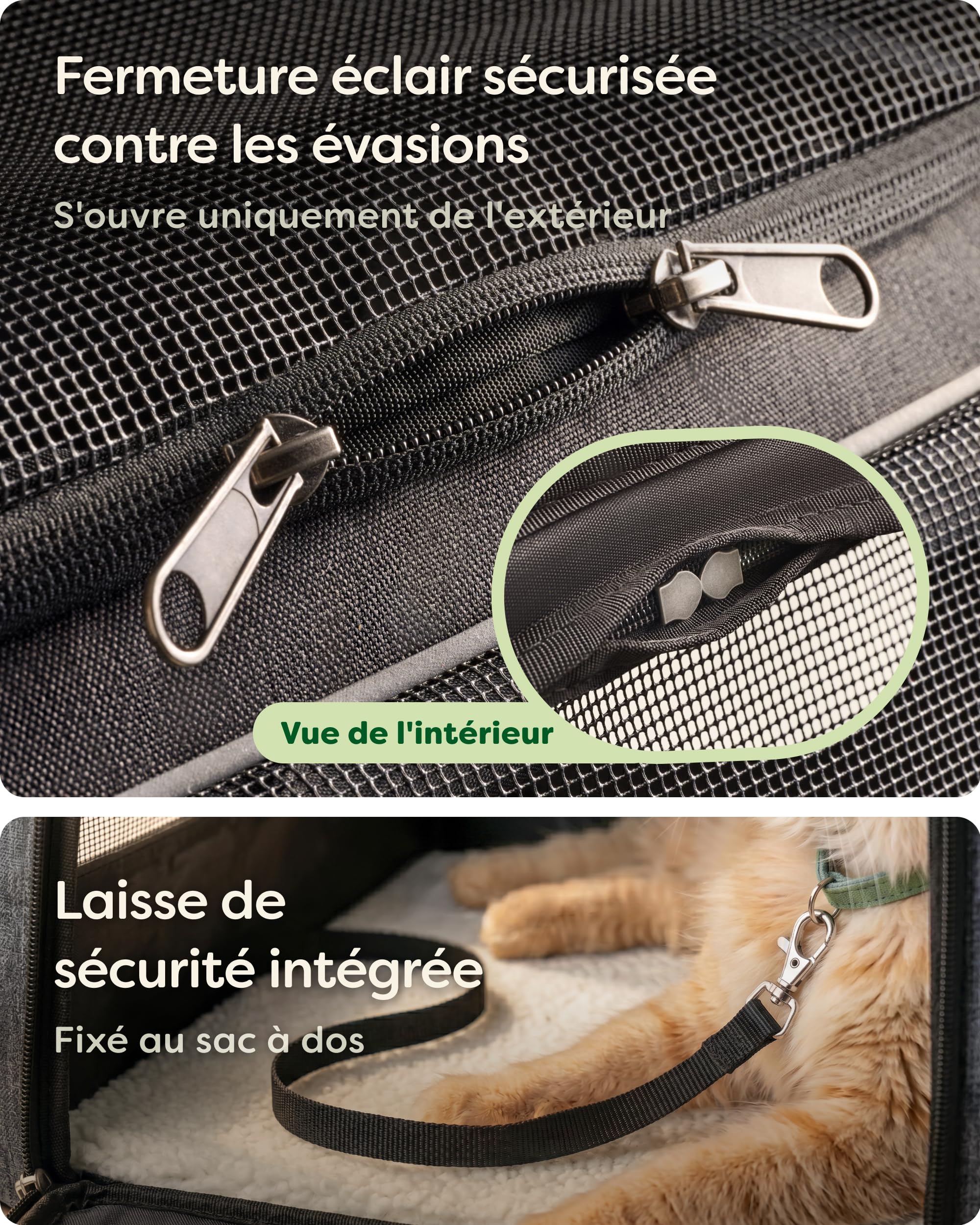 Knupis Sac Transport pour Chats & Petits Chiens Jusqu'à 9kg
