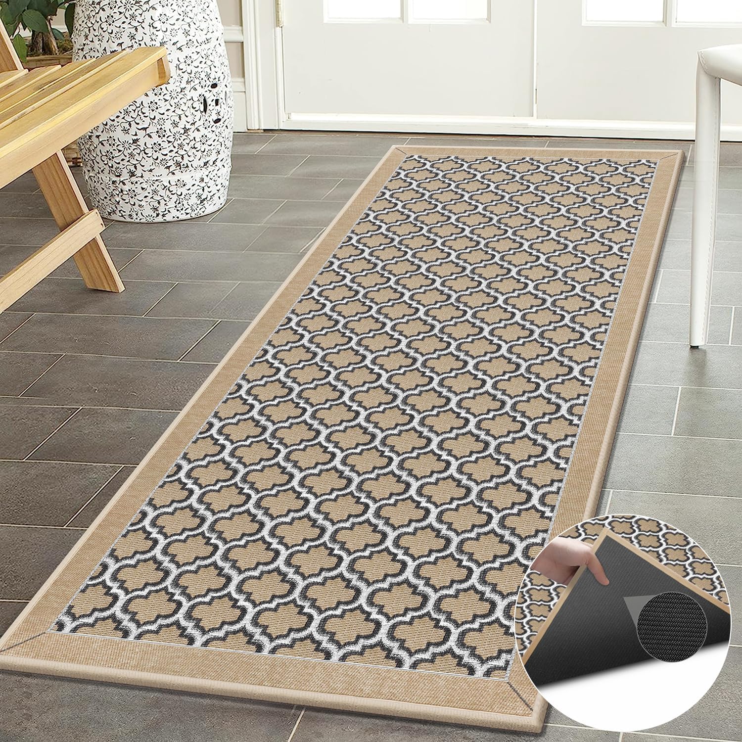 GOYLSER Carpet Runner for Hallway with Rubber Backed, Low