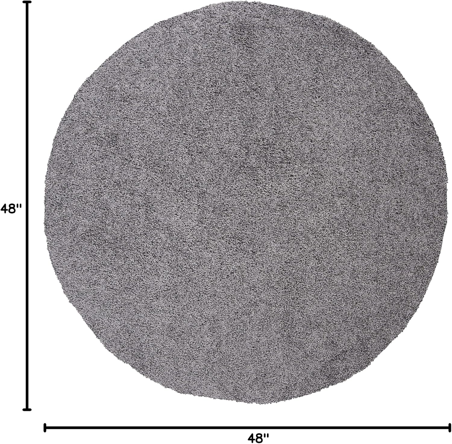 SAFAVIEH Primo Shag Collection 4' Round Dark Grey PRM300H Solid Non-Shedding 1.2-inch Thick Living Room Dining Bedroom Foyer Area Rug