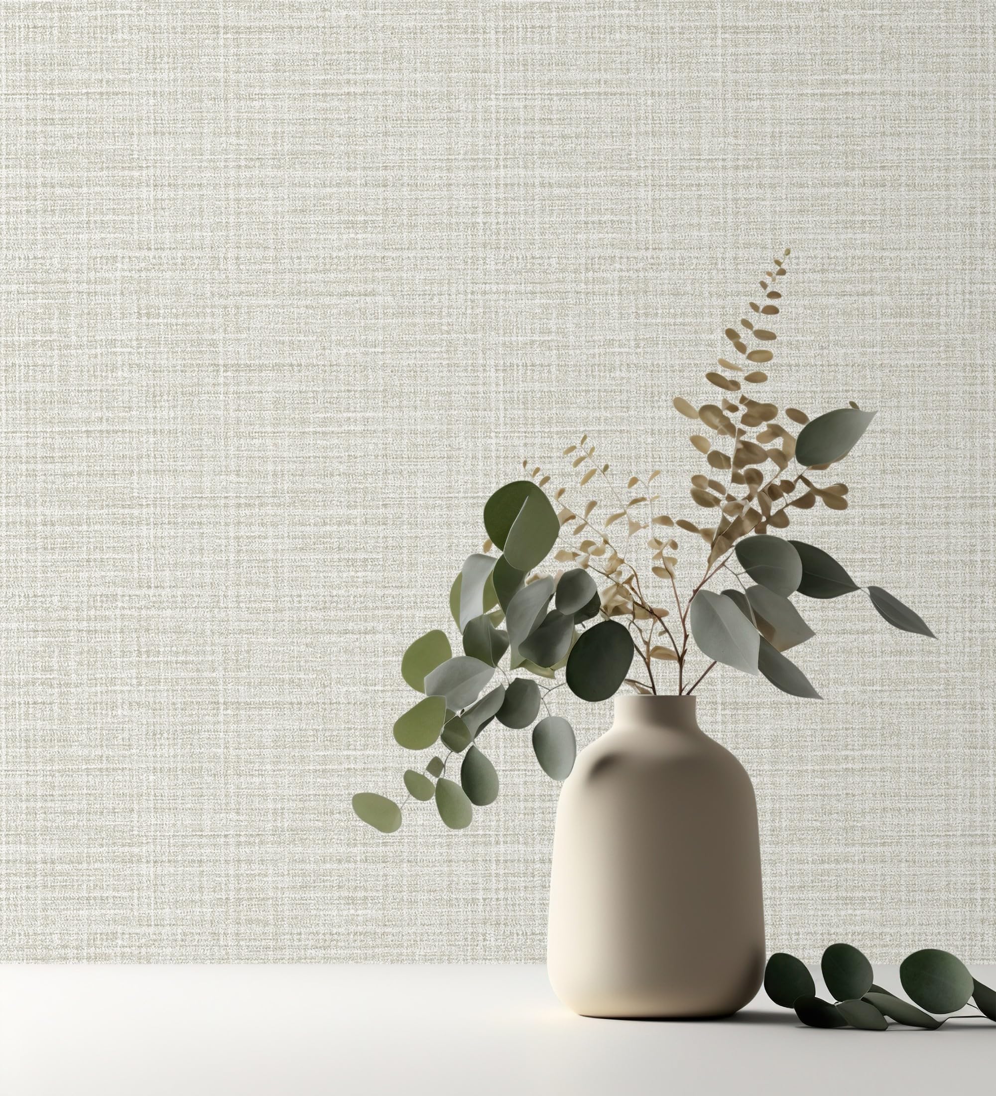 GAULAN 682396 - Papel pintado imitación tela de rafia con textura en relieve para pared salón cocina comedor oficina despacho - Rollo de 10 m x 0,52 m