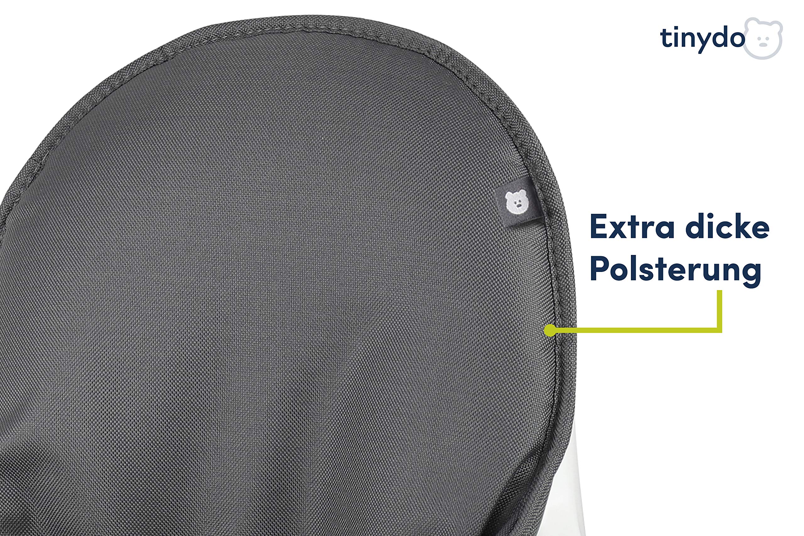Hochstuhl Sitzkissen für Ikea Antilop - ergonomisches Memory-Schaum Kissen zur Rückenentlastung, Sitzpolster extra dick - Sitzverkleinerer Auflage ohne Verrutschen (Dunkelgrau)