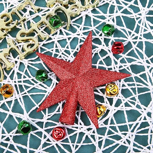 Miniatura 4 de Aneco Paquete de 2 adornos para árbol de Navidad con purpurina para decoración de árbol de Navidad pequeño o decoración del hogar, plástico duro, 4