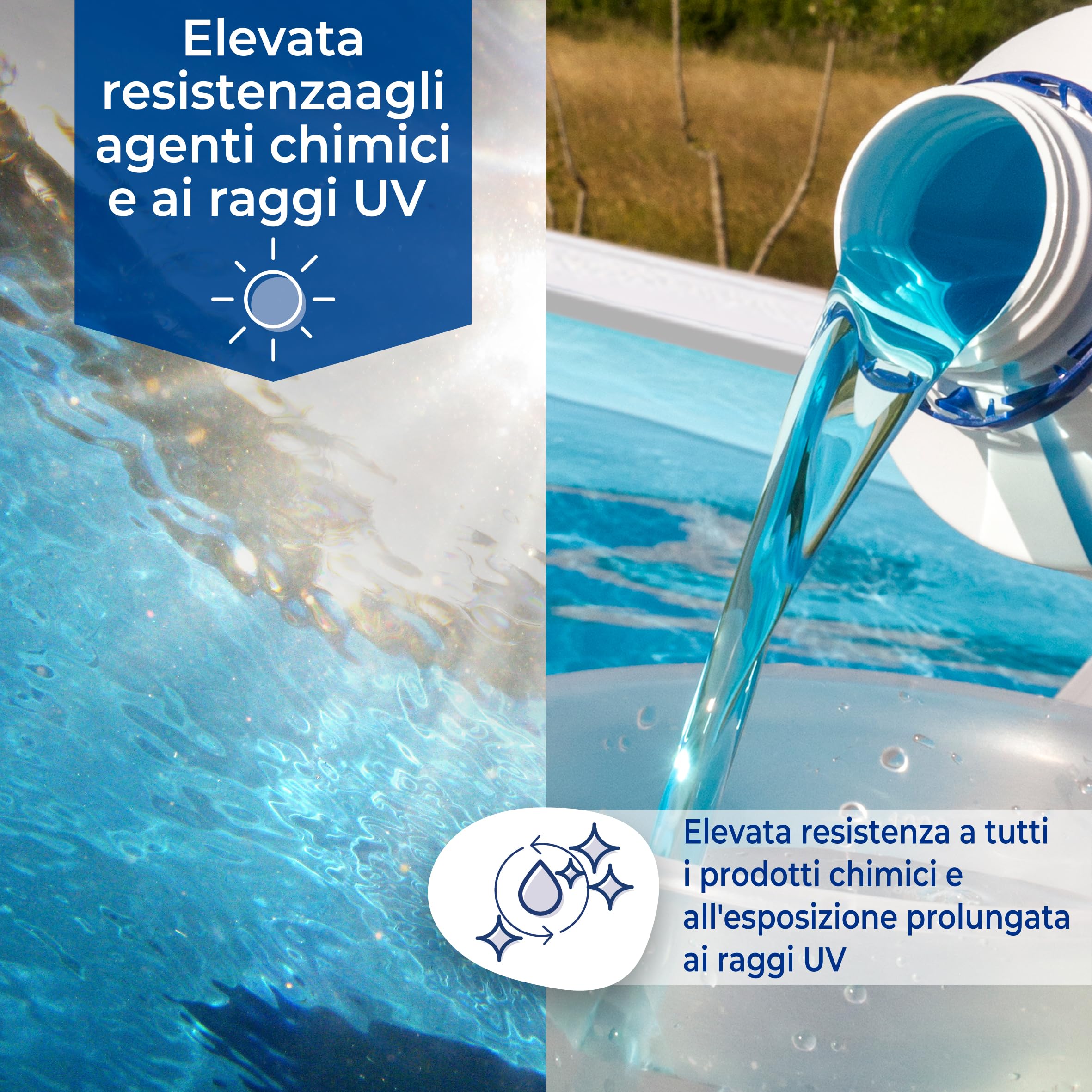 Gre Liner PVC Impermeabile Piscina Rotonda 550x132 cm Blu Aggancio