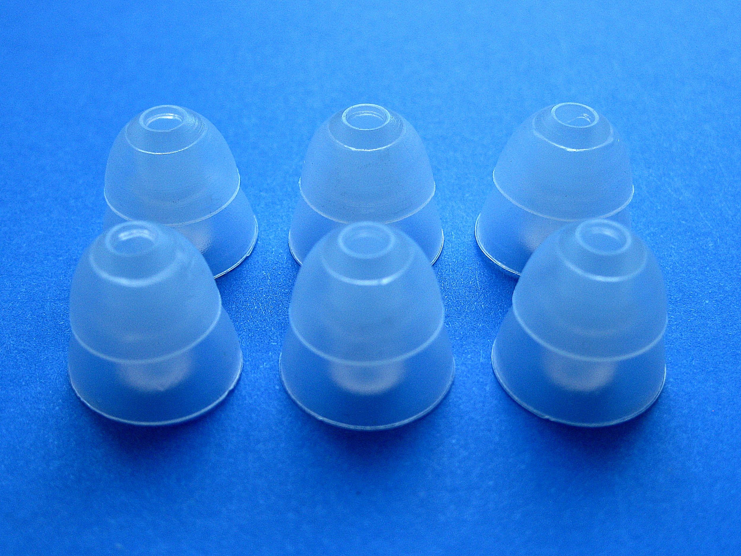 6 Large (L) Clear Double (2 Layer) Flange Earbuds Eartips Set for Shure E3c, E4c, E4G, E5c, I3C, i4c, SCL3, SCL4, SCL5 In-Ear Stereo Earphones Headset