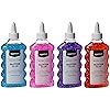 Amazon Basics Liquid Washable Glitter Glue, Assorted Colors (Purple Pink Red Blue), 177ml, 6 oz Each, 4-Count