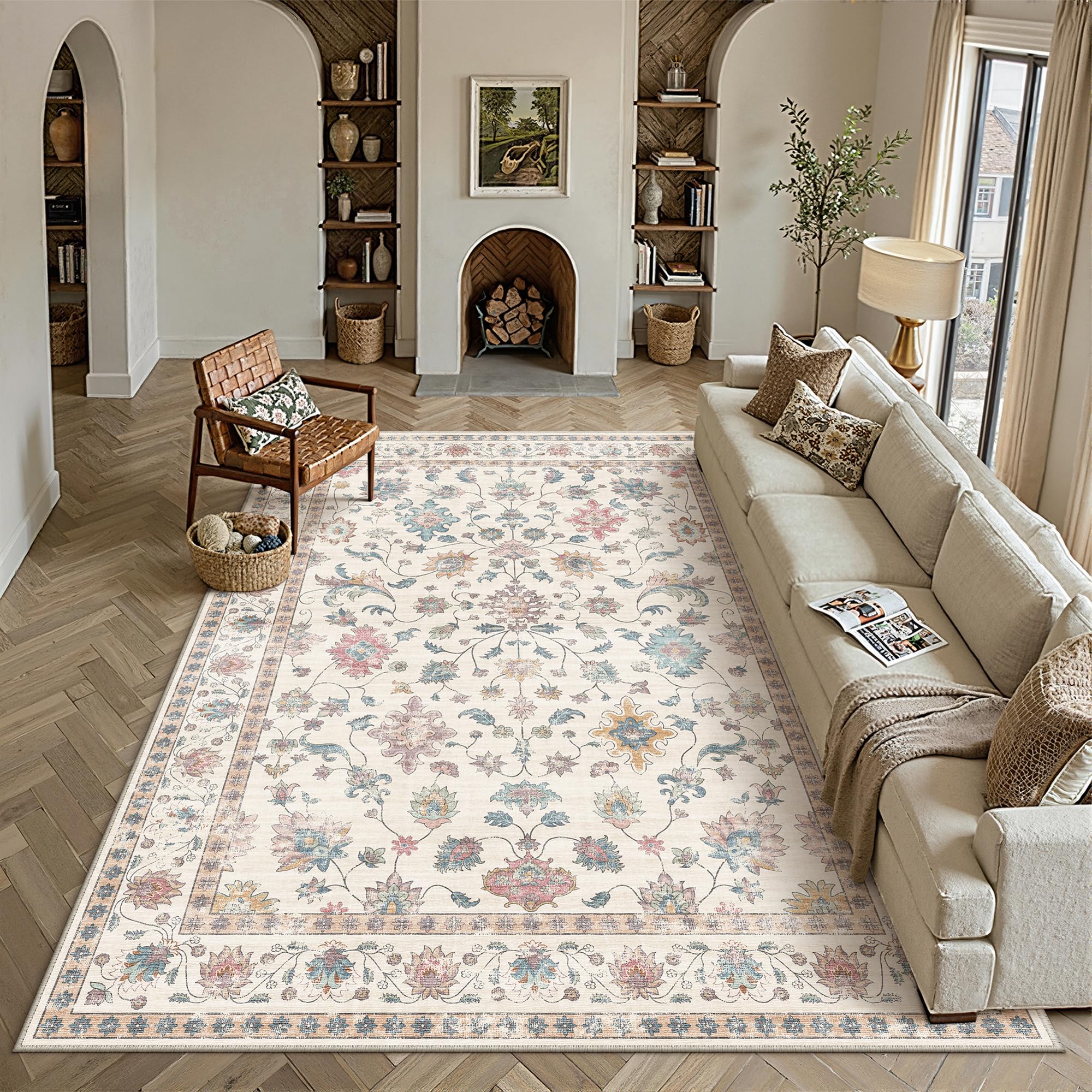 PureCozy Tapis de Salon 300x400cm Chambre Multicolore Tapis Antidérapant