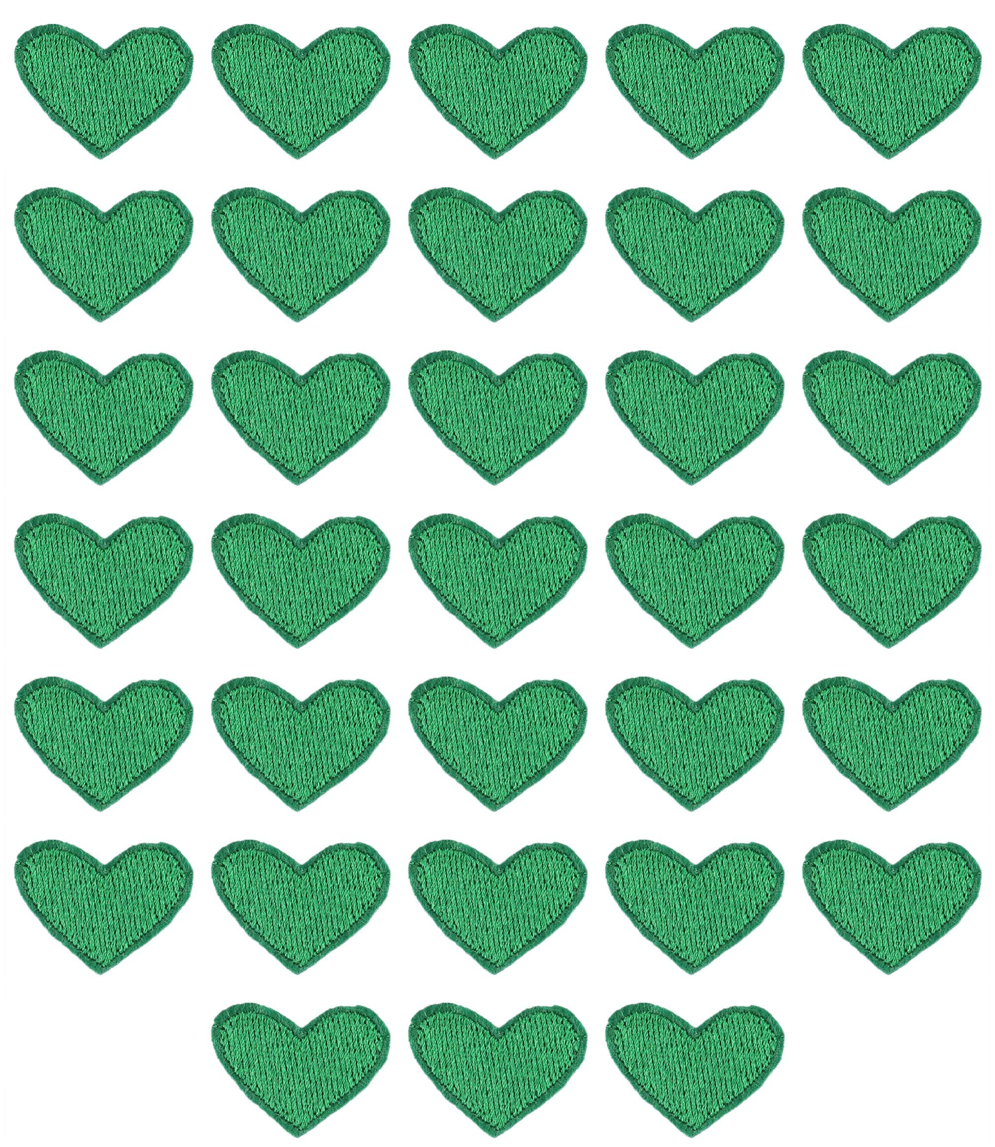 MSCFTFB 33 Pieces Small Heart Iron on Patches Sew Embroidered Patches Appliques Garment Embellishments for Clothing Jackets Backpack Shoes Repairing