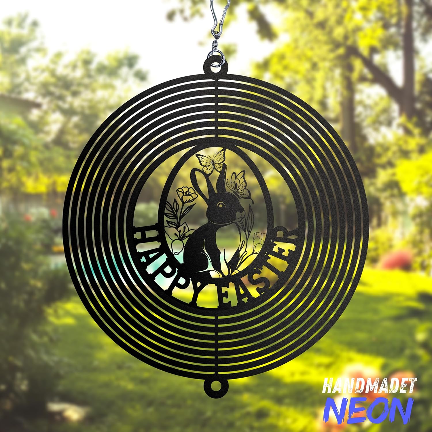 Personalized Irish St. Patrick's Day Shamrock Wind Spinner Sublimation Custom Family's Name Last Name Metal Art Laser Cut Design 3D Decor Garden Yard Outdoor Newlyweds Gifts (Easter Day)