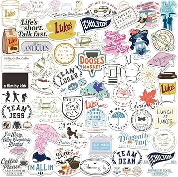 Gilmore Girls Iconic 50ct Vinyl L Deluxe Stickers, Tablet, Indoor/Outdoor