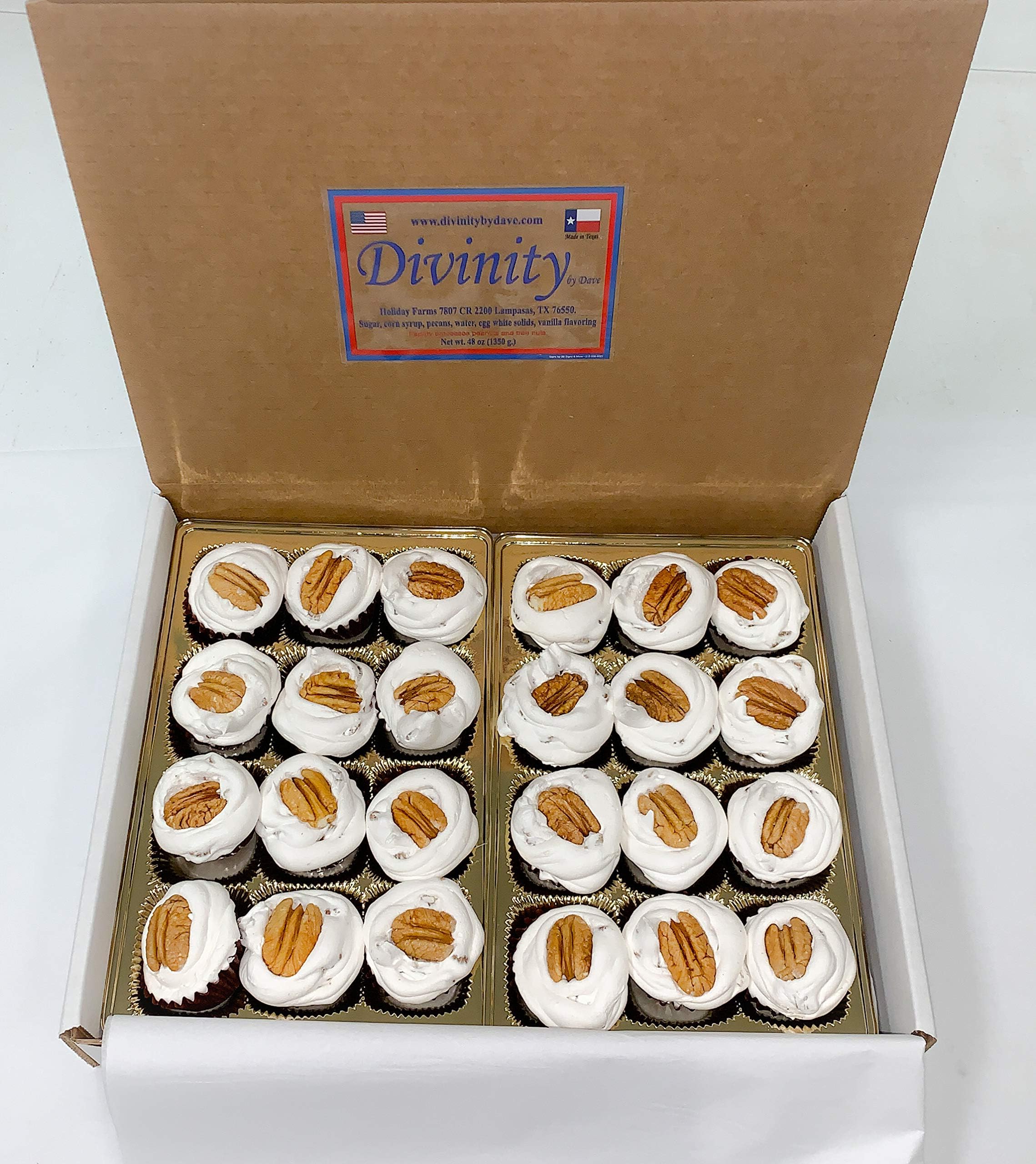 - 24 Piece Divinity Gift Box (With Pecans) Old Fashioned Divinity, Just Like Home Made Divinity.