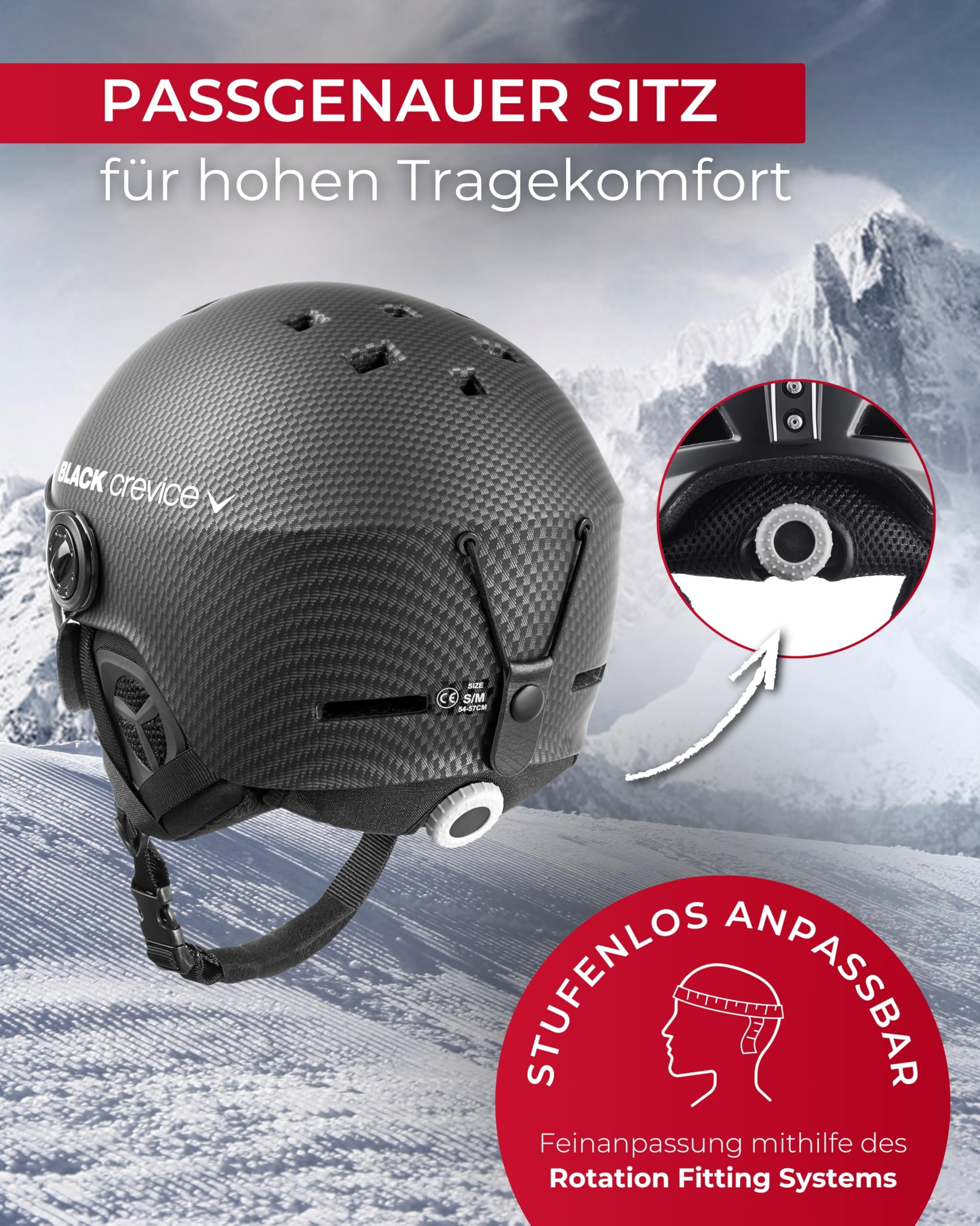 Black Crevice Skihelm Arlberg mit 2 Visier