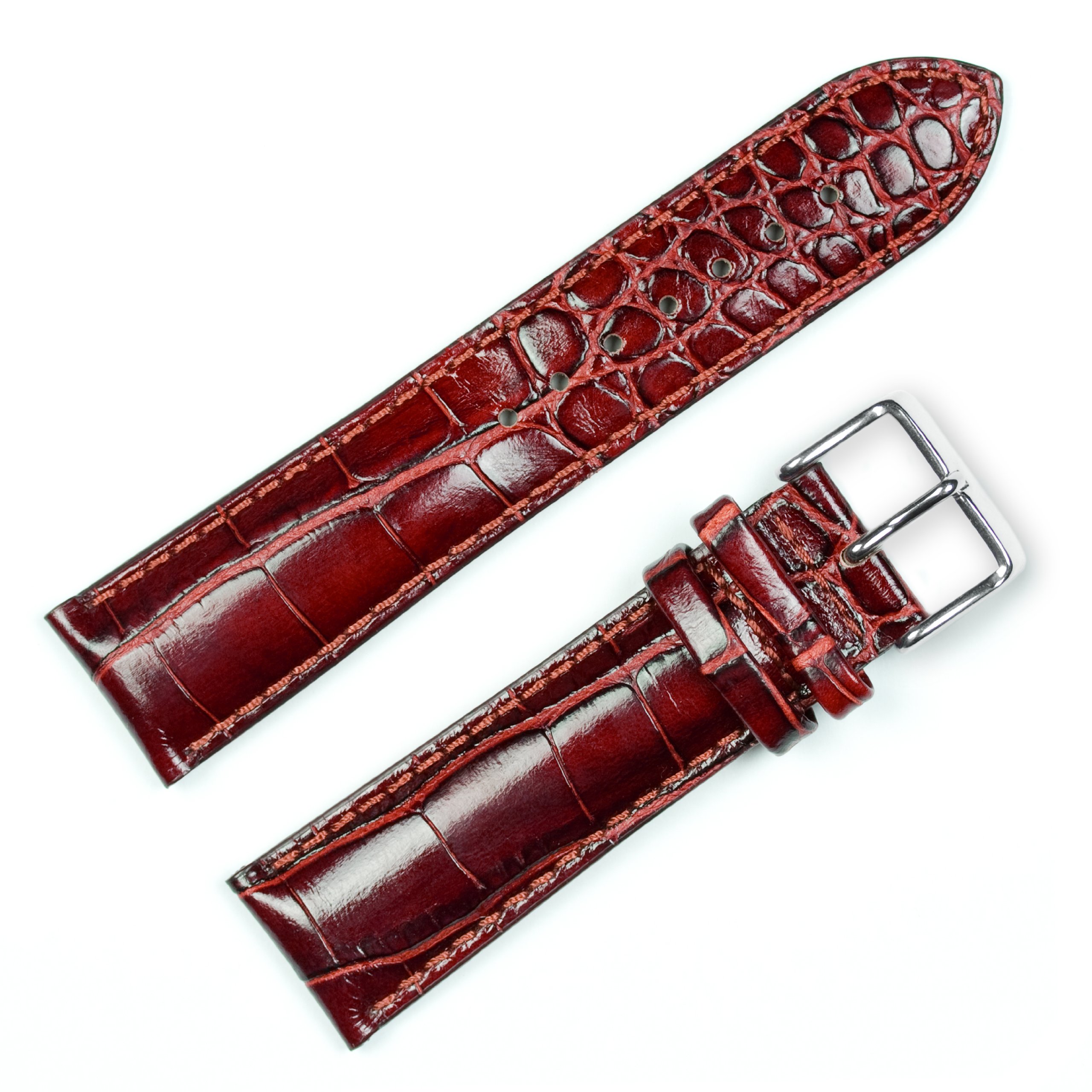 deBeer Crocodile Grain Watch Band (Chrono) - Havana 12mm Watch Strap