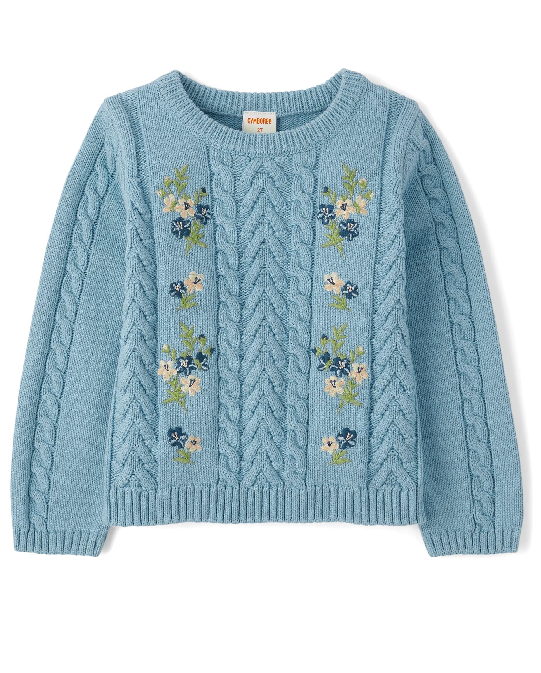 Gymboree,and Toddler Long Sleeve Sweaters,Blue Aura Flowers,18-24 Months