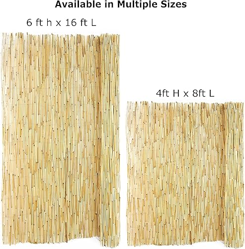 Miniatura 10 de Backyard X-Scapes Valla decorativa de esgrima de caña natural para divisor de cercado de jardín de patio trasero, 6 pies de alto x 16 pies de largo