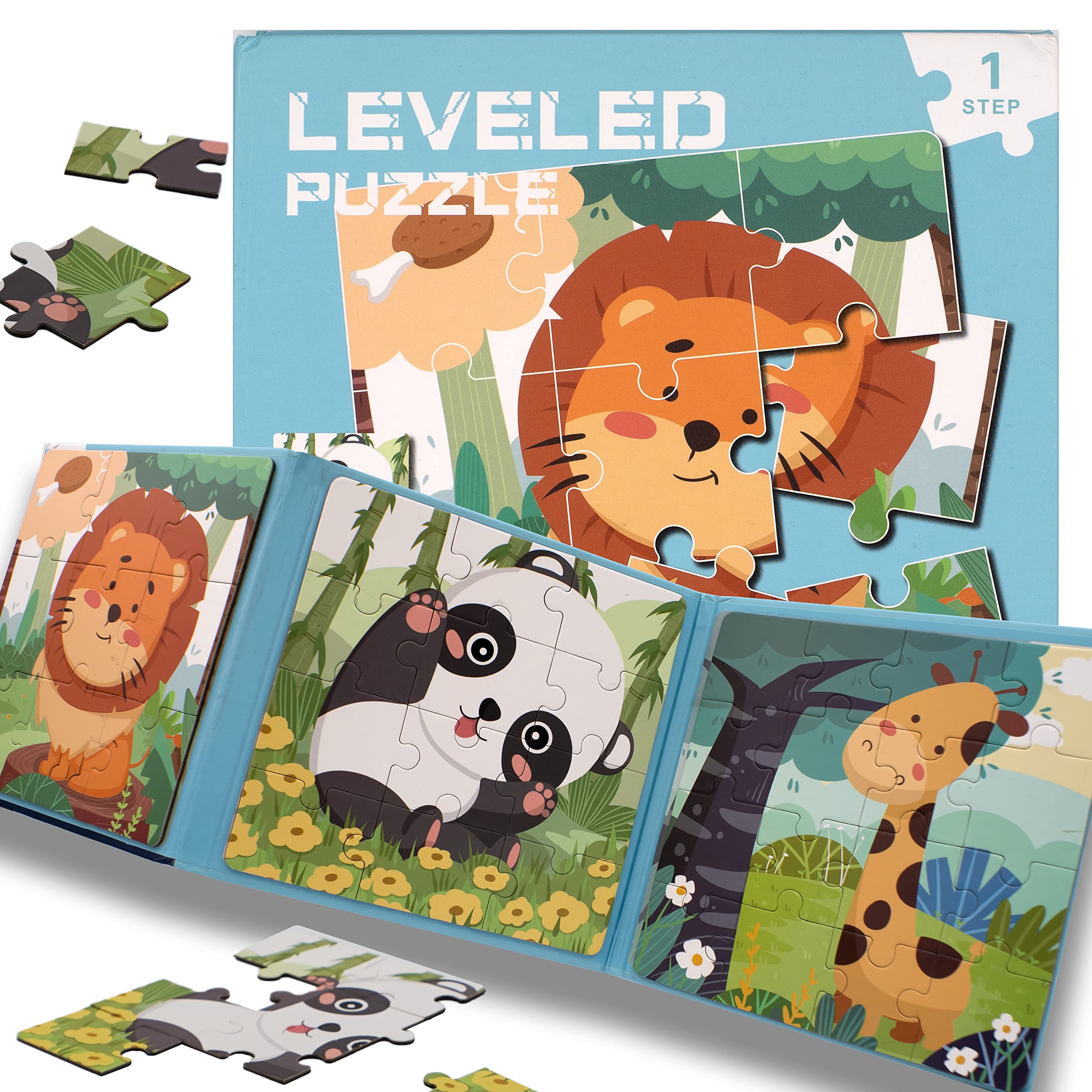 FUNTECH Puzzle Magnetico 3 en 1 para niños, Juguetes Educativos y Juguetes Montessori 3 años 4 5 6 años, Puzzle Infantil 37 Piezas, Magnetic Book, Puzzle 3 años en adelante (Puzzle Animales)