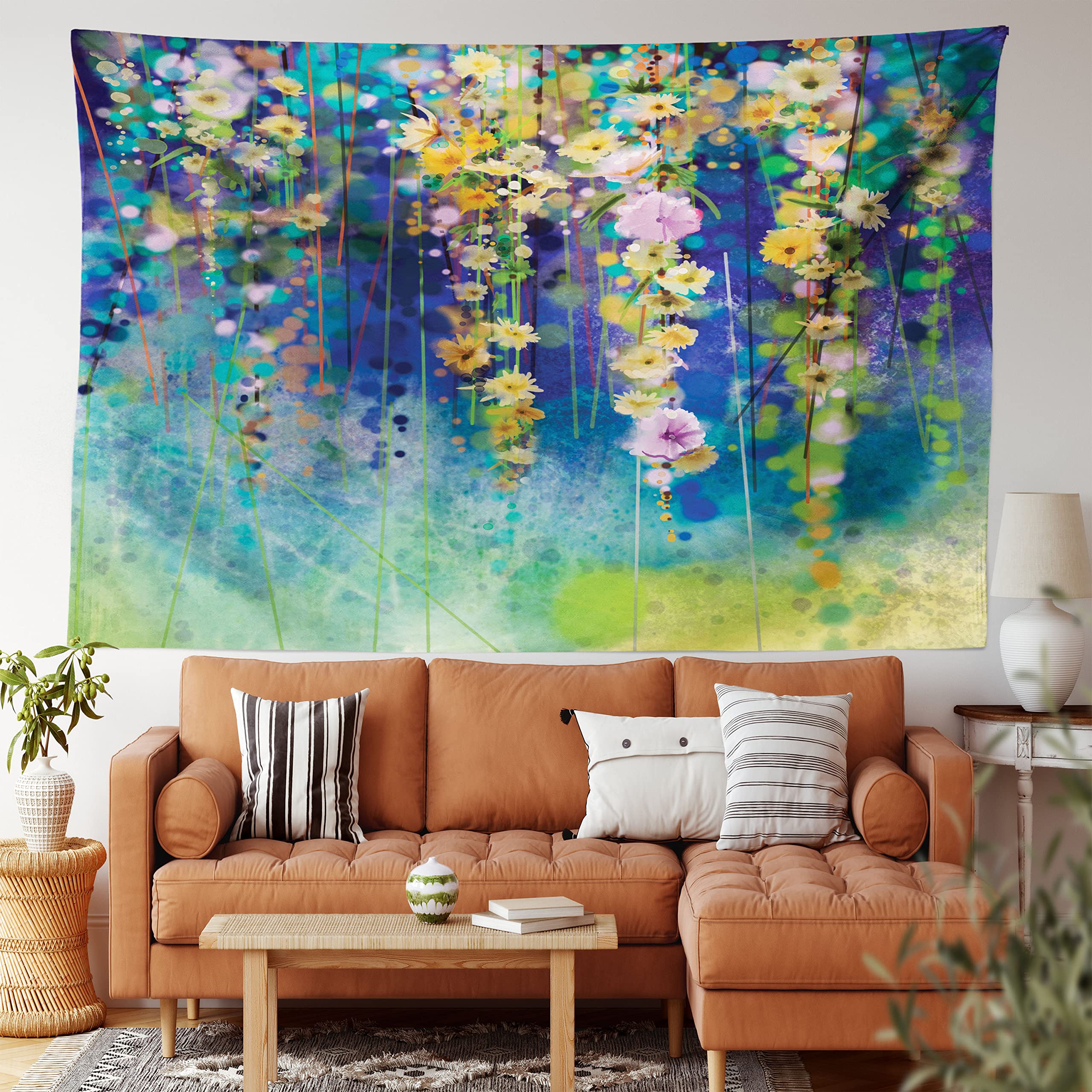 Amazon.co.jp: Ambesonne水彩Flower Decorコレクション