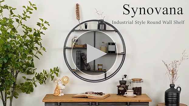 Amazon.com: Synovana Industrial Style Round Wall Shelves, 3