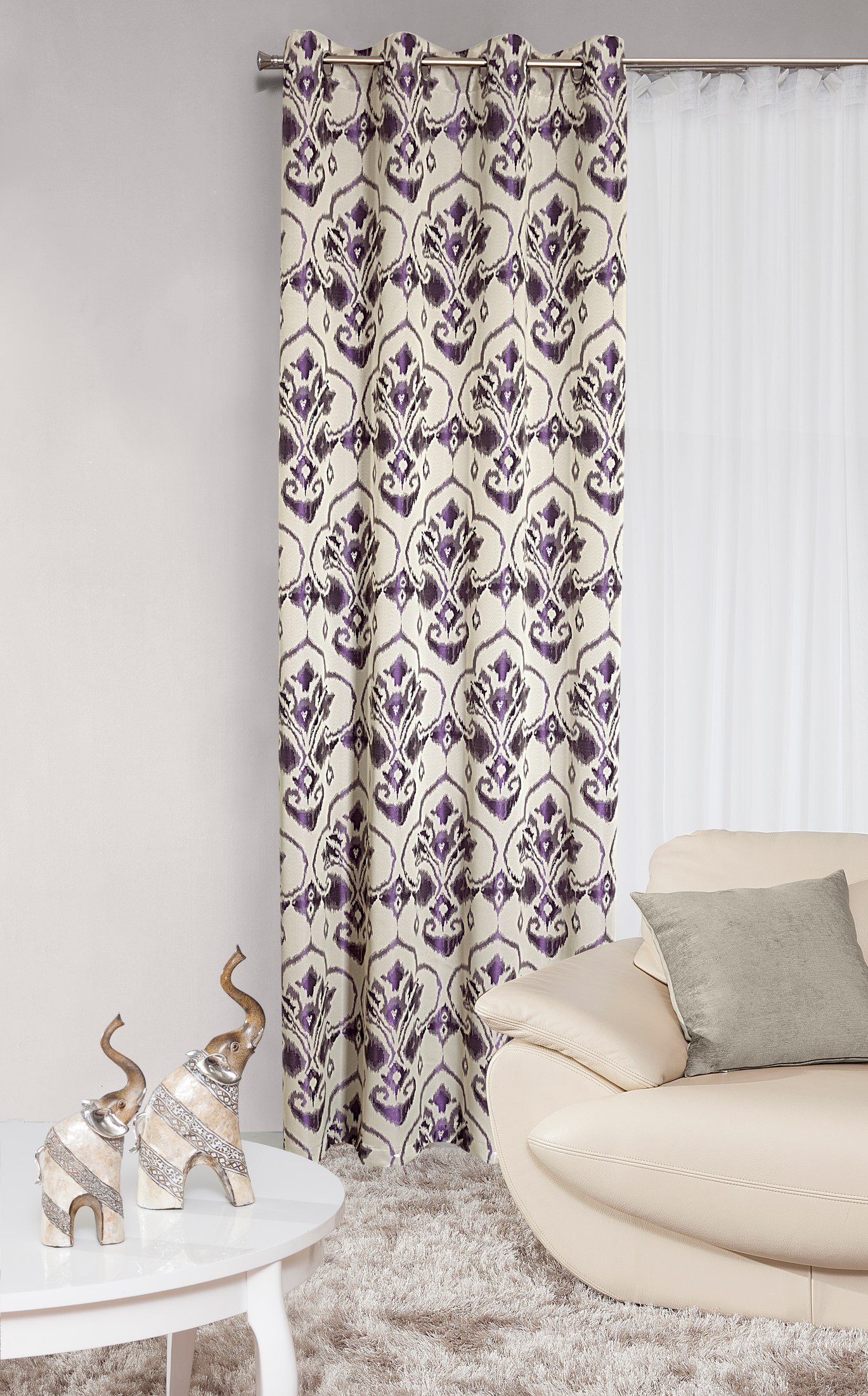 Eurofirany ZAS/Lidia FIOL Curtain Eyelet Curtain Lidia, Polyester, purple, 0.02 X 140 X 250 CM