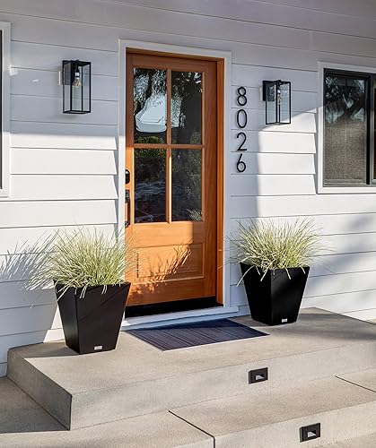 Miniatura 7 de Veradek Pure Series Nobleton Maceta de Plástico - Macetas Grandes para Interiores o Exteriores PorchePatio Uso Duradero para Todo Clima con