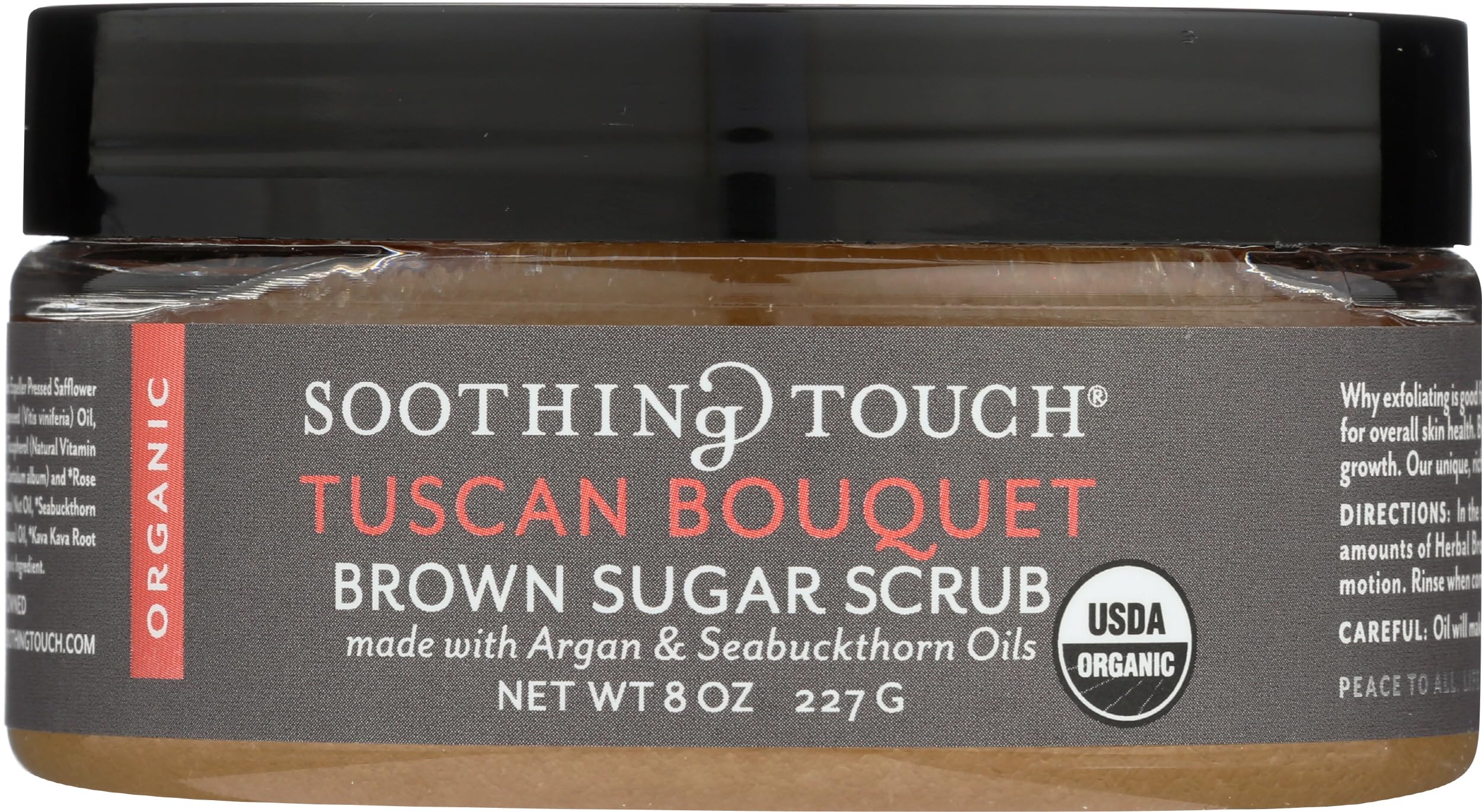 Soothing Touch Organic Herbal Brown Sugar Scrub, Tuscan Bouquet, 8 Oz