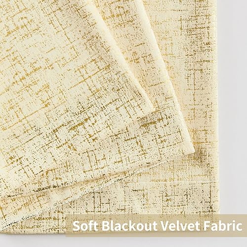 Miniatura 7 de Cortinas opacas doradas foli de 96 pulgadas de largo, juego de 2 paneles de cortinas de terciopelo para dormitorio, sala de estar, tratamiento de