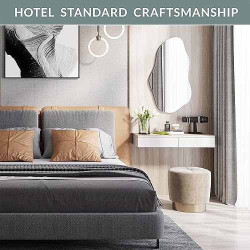 Vista 6 de Barnyard Designs Espejo de pared irregular asimétrico, artesanía de calidad de hotel con forma abstracta sin marco, reflejo de claridad HD, montaje