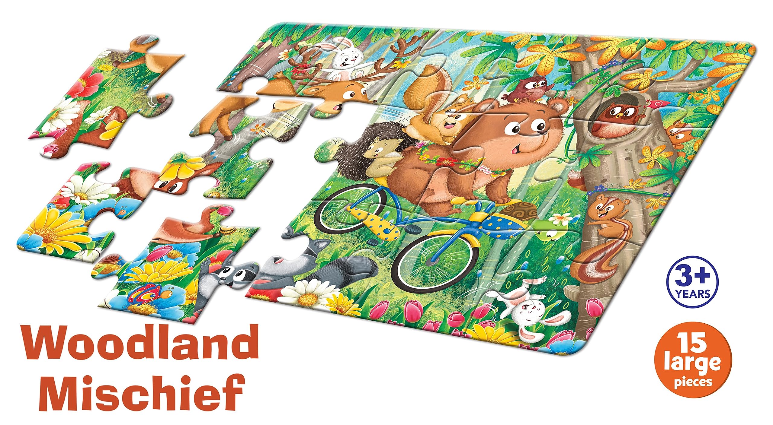 Frank Woodland Mischief Floor Jigsaw Puzzle for Kids | Puzzle Games & Educational Toys | Boosts Imagination, Coordination | Puzzles for Kids for Age 3, 4, 5, 6, 7 | Gifts for Girls & Boys- 15 Pcs 1