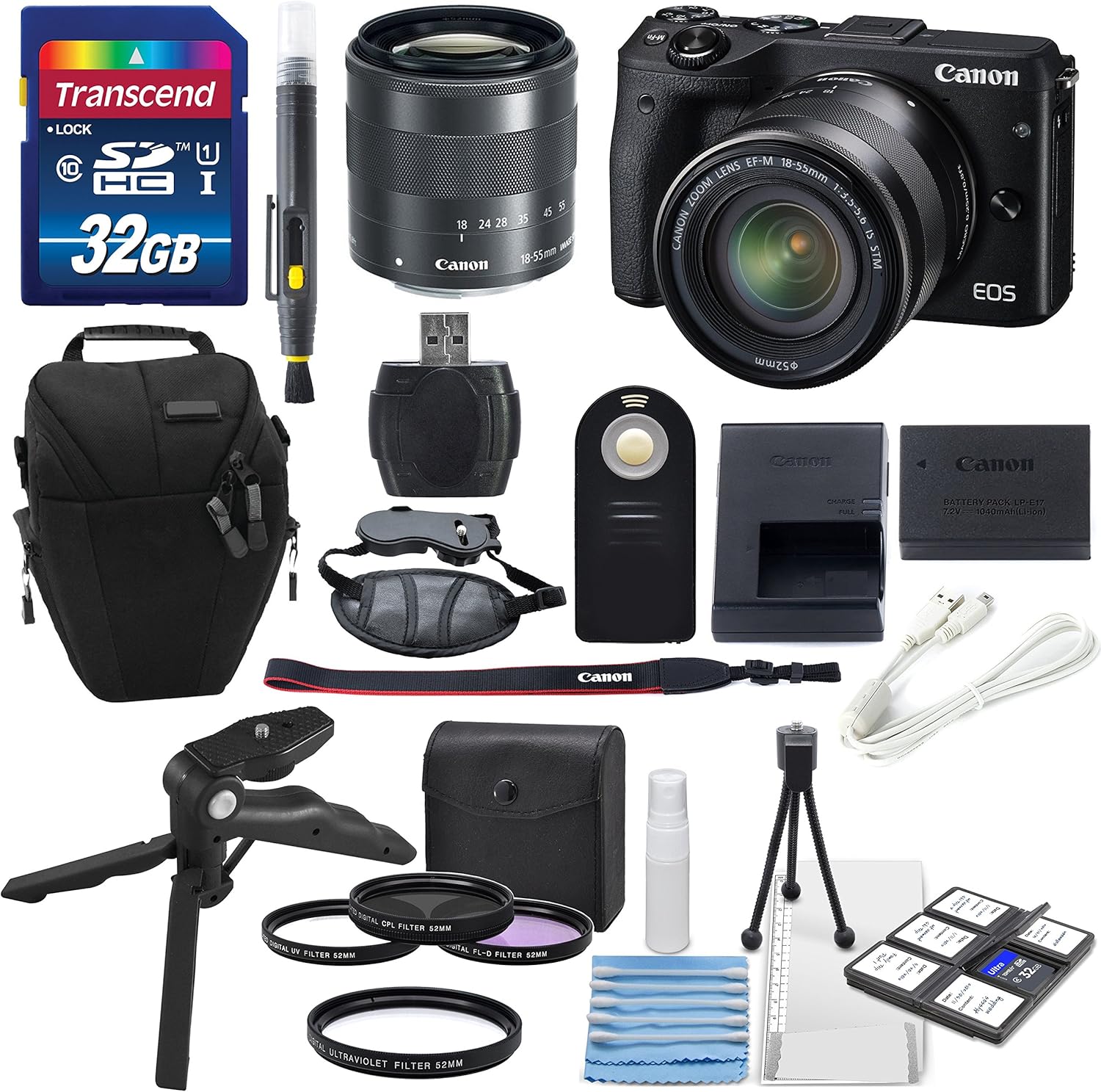 Canon EOS M3 Mirrorless Digital Camera with EFM 1855mm f