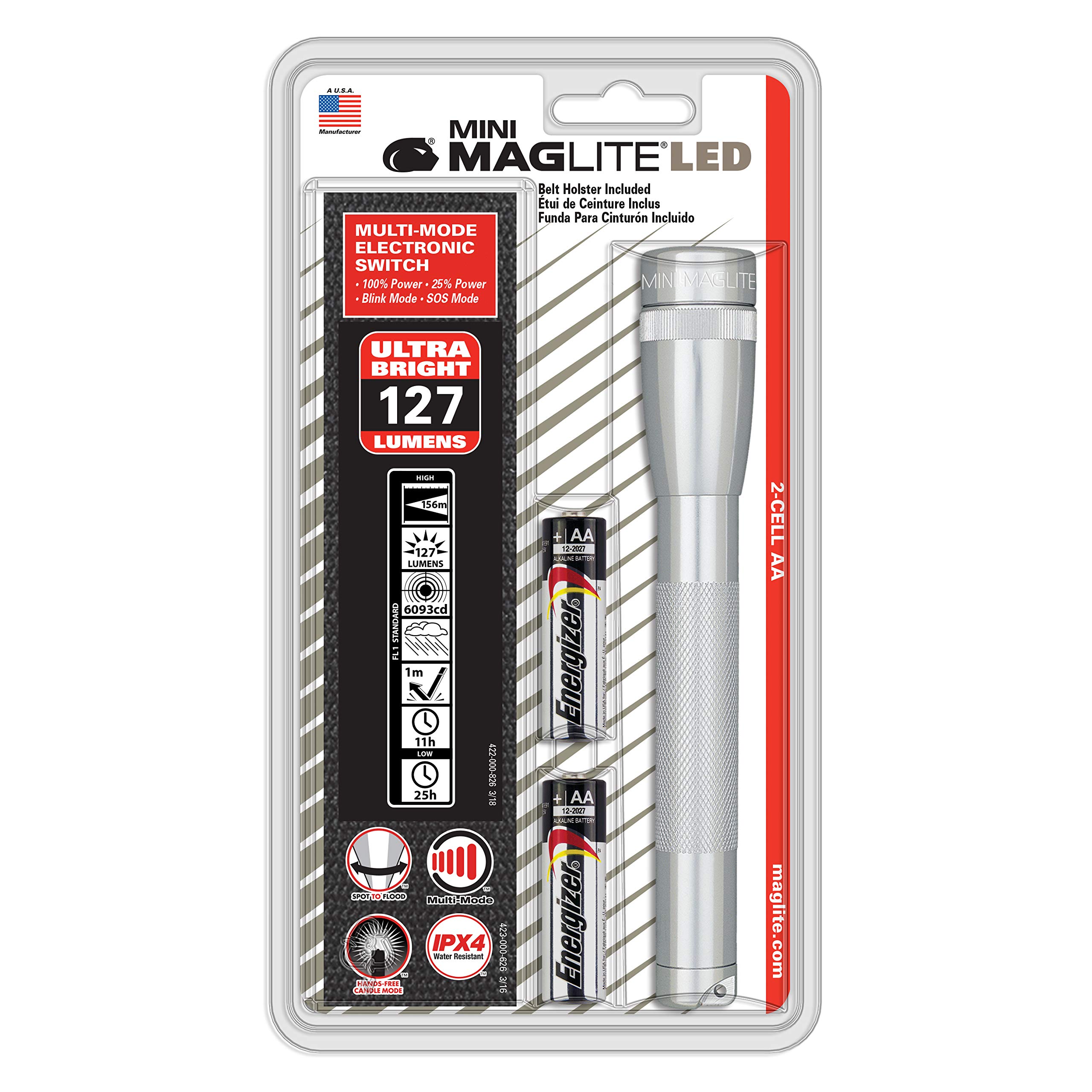 MAGLITE SP2210H 97-Lumen Mini MAGLITE(R) LED Flashlight (Silver)