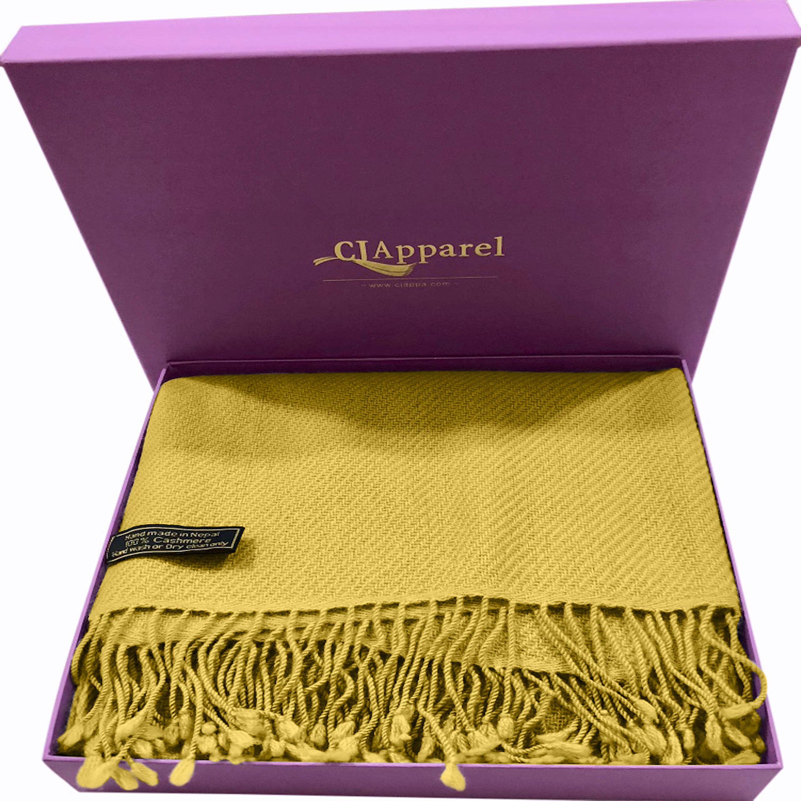 CJ Apparel Damen Schal aus 100% Kaschmir, Handgefertigt in Nepal Pashmina-Schal (1er Pack)