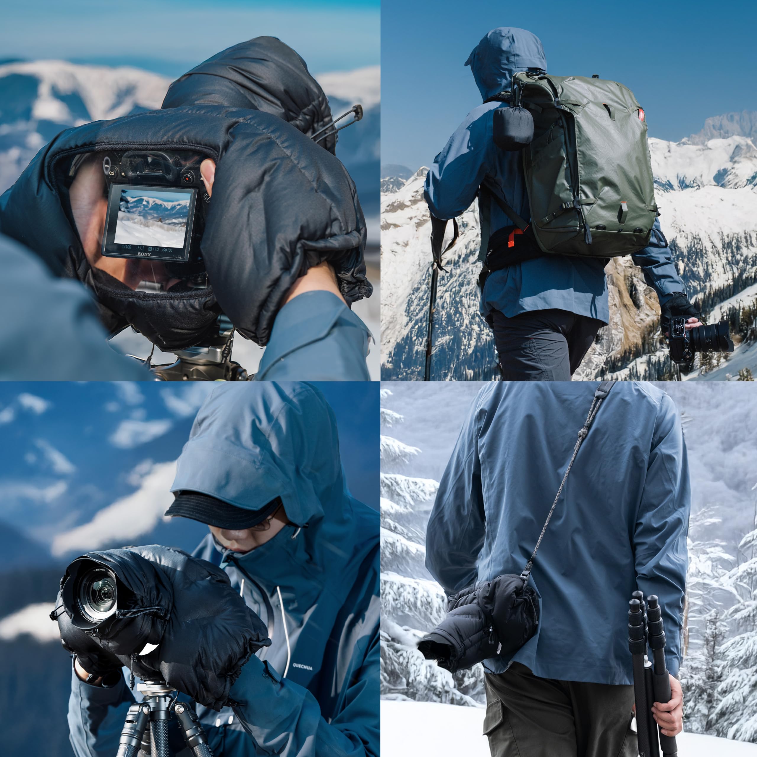 PGYTECH Copertura Termica Fotocamera Teleobiettivo, Protezione Freddo | 90% Piumino d'Oca Bianca, Anti-Appannamento, Finestra Trasparente, Tessuto Idrorepellente, Per Teleobiettivo