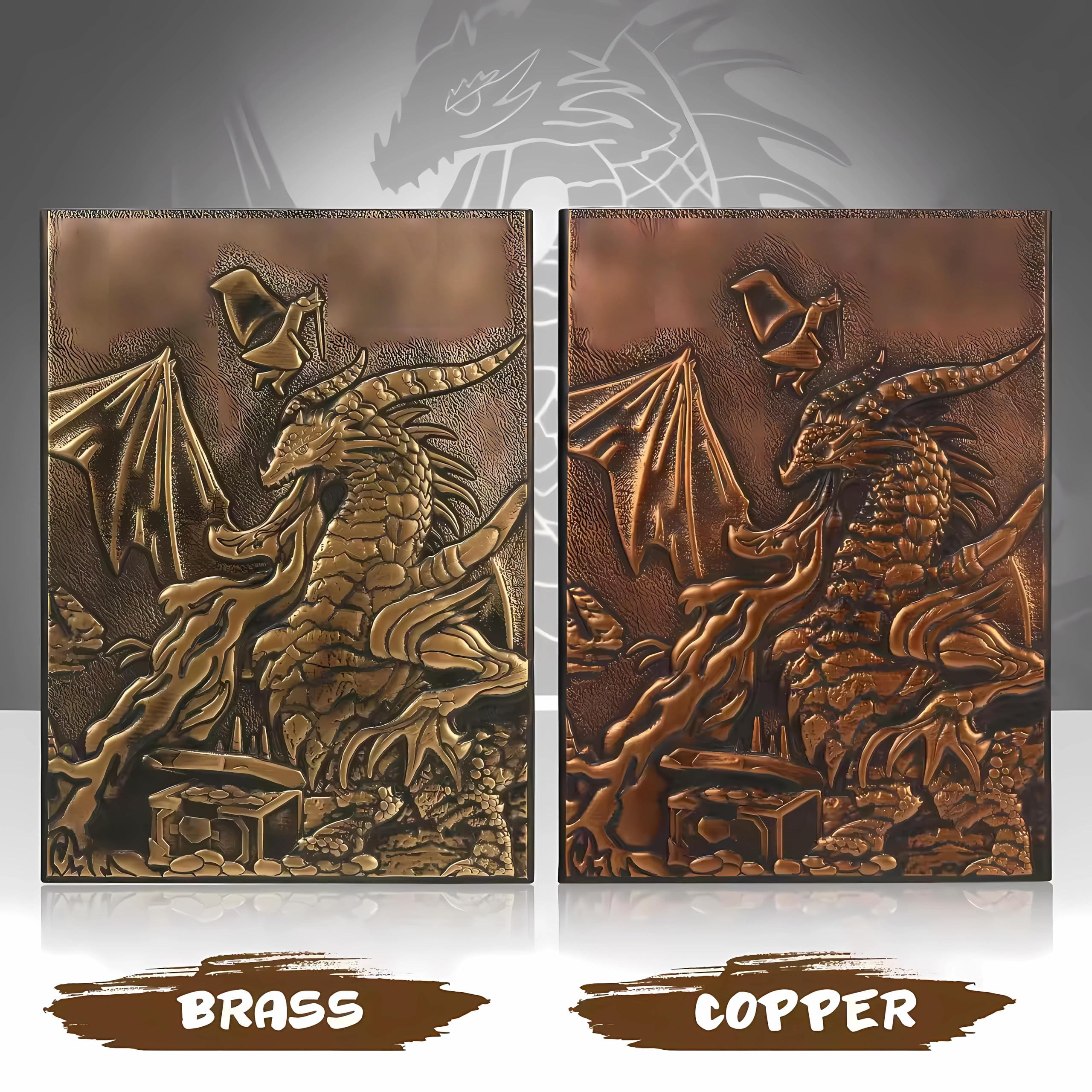 LIEFY DND DM Screen D&D Dungeon and Dragons Écran de jeu en cuir synthétique 3D gaufré avec motif dragon et 4 panneaux avec poches - Cadeau DND - Accessoire DND (laiton)