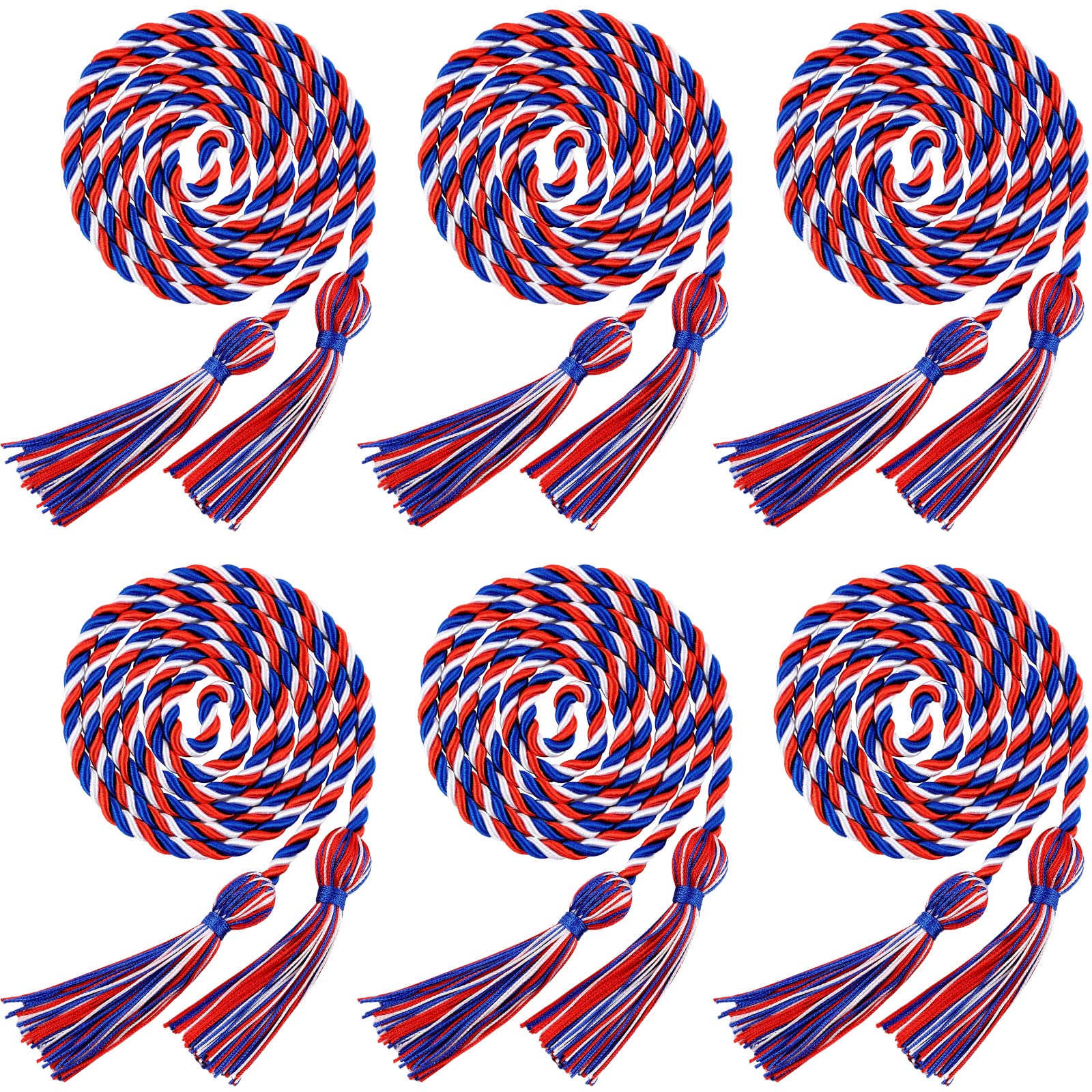 Cordons de remise de diplôme tricolores à long pompon pour fête, shooting et cérémonie scolaire