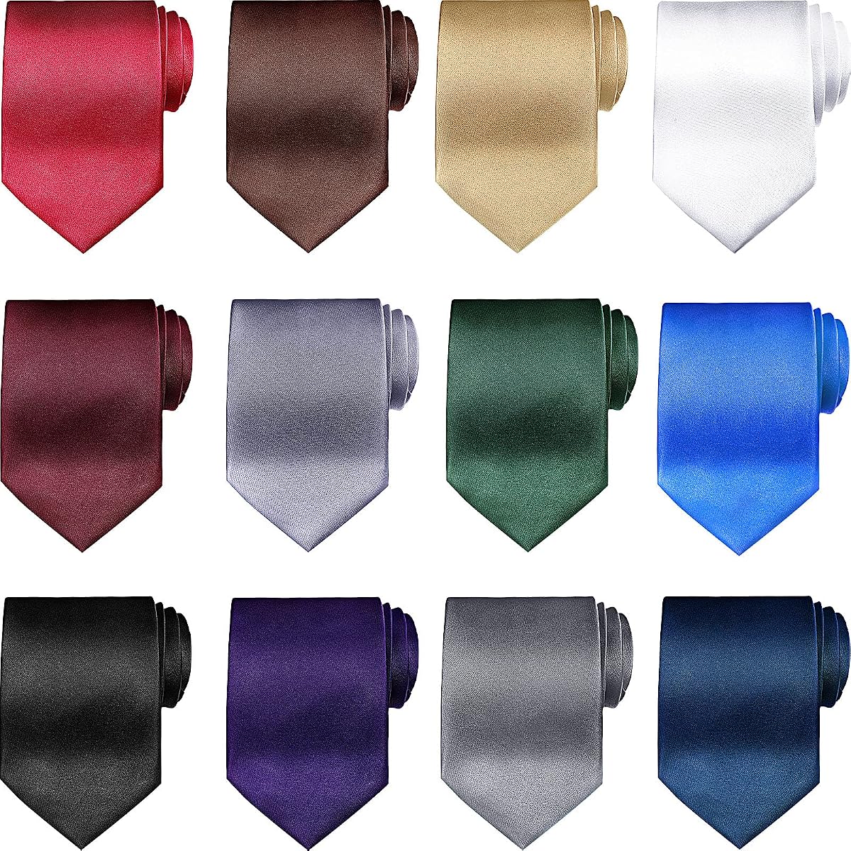 Solid Satin Ties for Men Business Formal